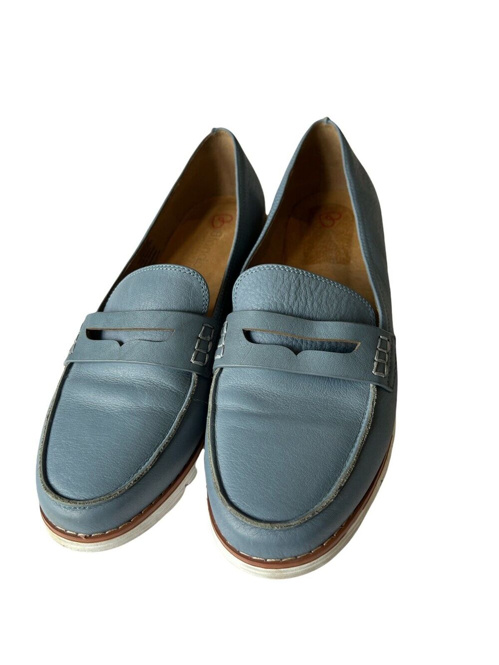 Blondo Penny Loafers Waterproof Size 8.5 M Women's Leather Shoes Blue
